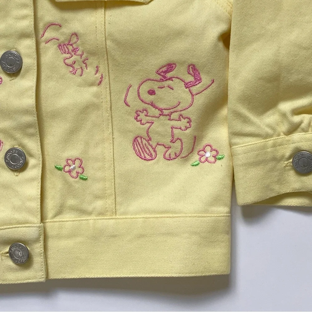 Snoopy Jacket Size 18 Months Vintage Yellow Pink EUC Girls Jean Y2K Peanuts